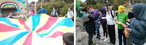 Actividades de Manda e Tropa do domingo no primeiro campamento do Grupo Scout Ilex 959